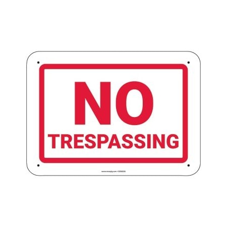 Pig PIG No Trespassing Sign 14" x 10" Aluminum 14" L x 10" H SGN2034-10X14-ALM
